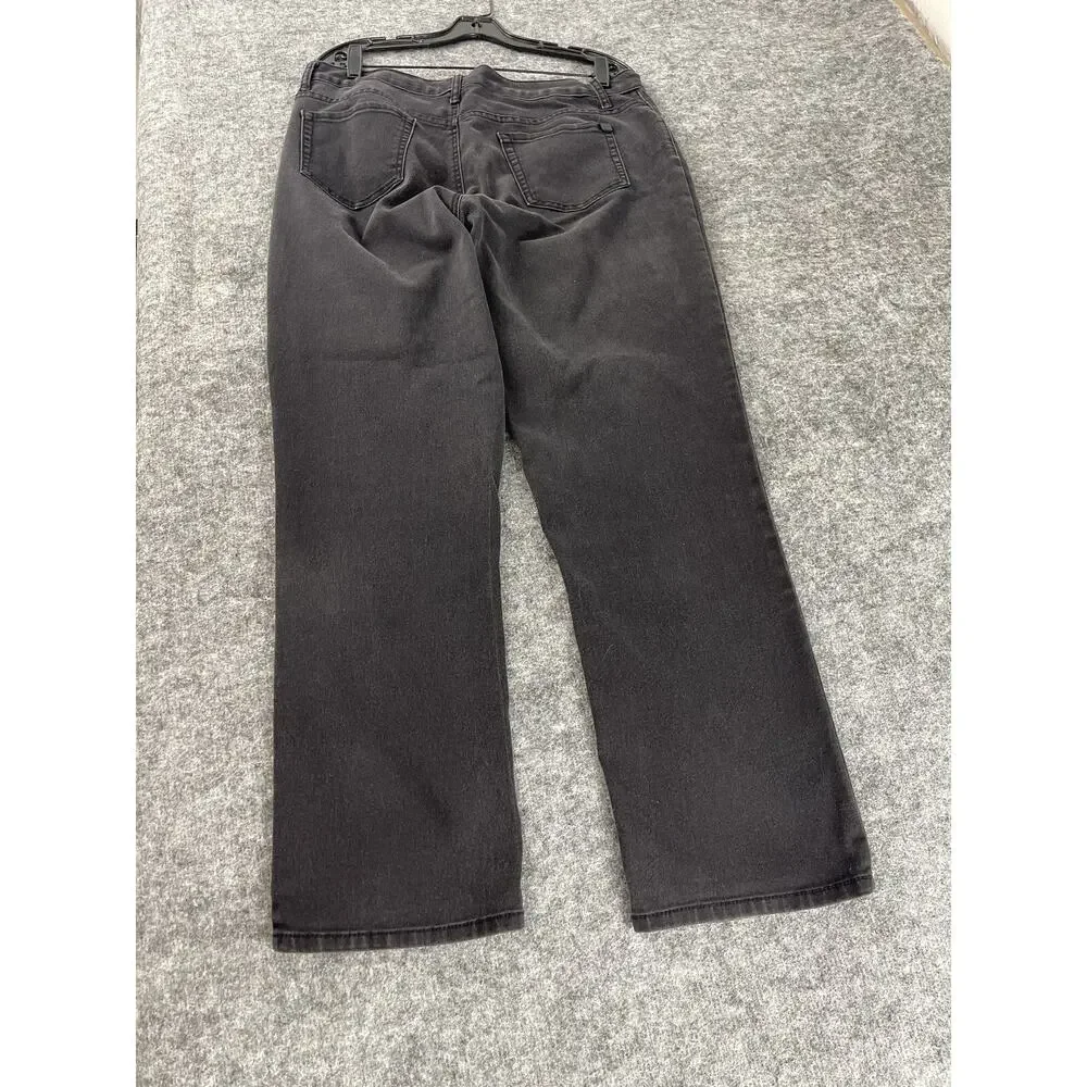 Karl Lagerfeld Paris Jeans Women 14 Black Denim Pants Straight Leg N314